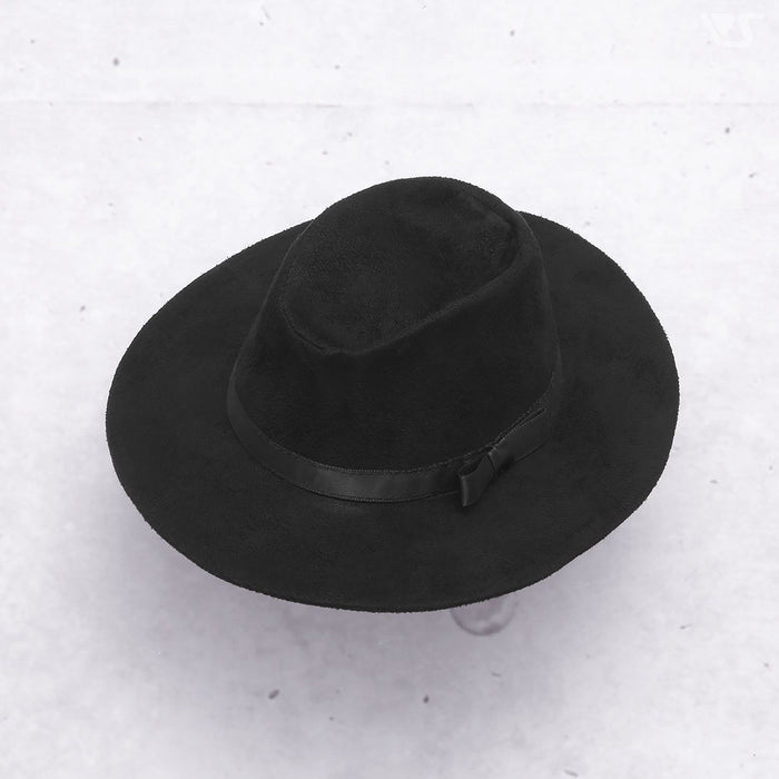 Wide Brim Hat (Black Suede)