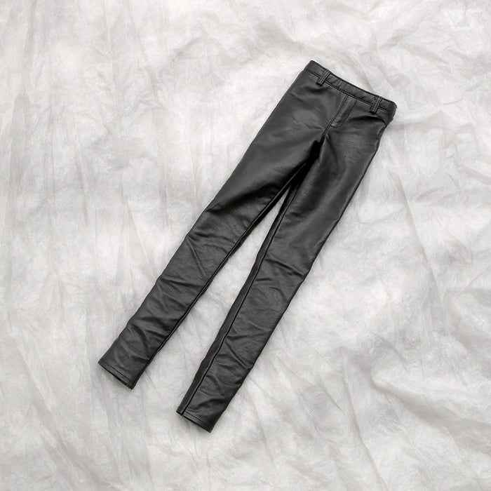 Black Synthetic Leather Pants / L