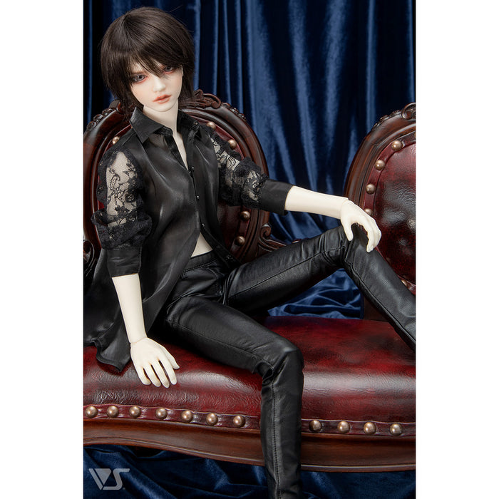 Black Synthetic Leather Pants / L