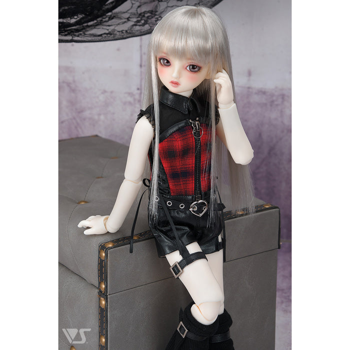 Synthetic Leather Thigh Belt Shorts Set / Mini