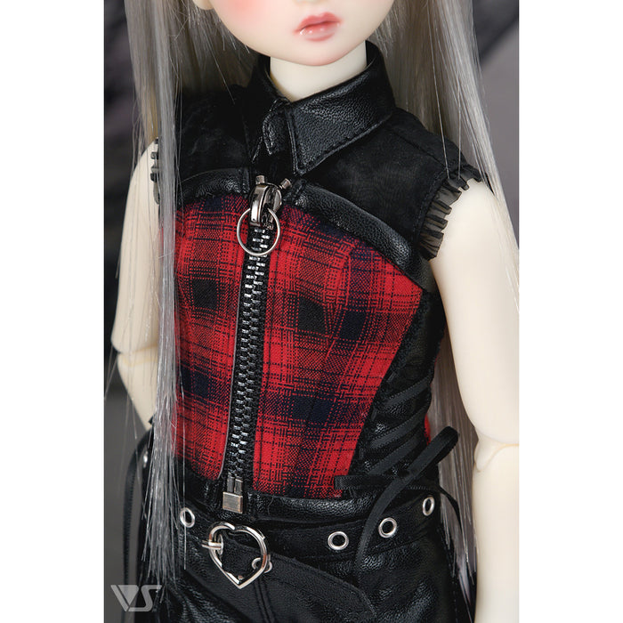 Synthetic Leather Thigh Belt Shorts Set / Mini