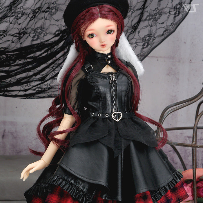 Synthetic Leather Random Skirt Set