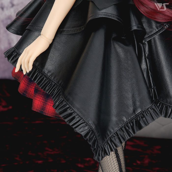 Synthetic Leather Random Skirt Set