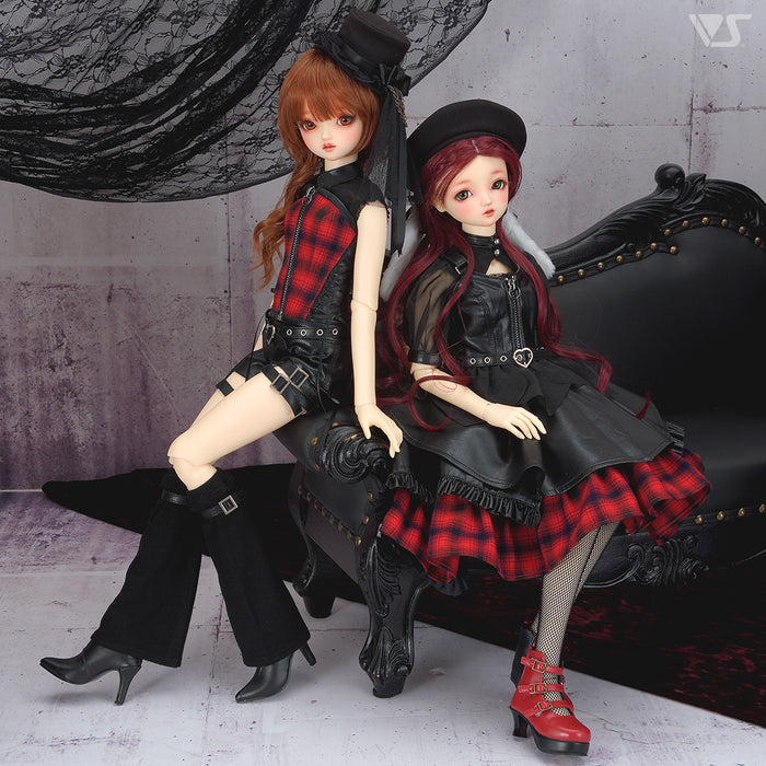 Synthetic Leather Random Skirt Set