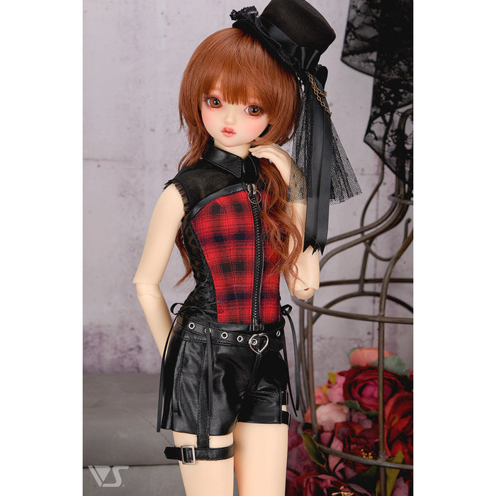 Synthetic Leather Thigh Belt Shorts Set