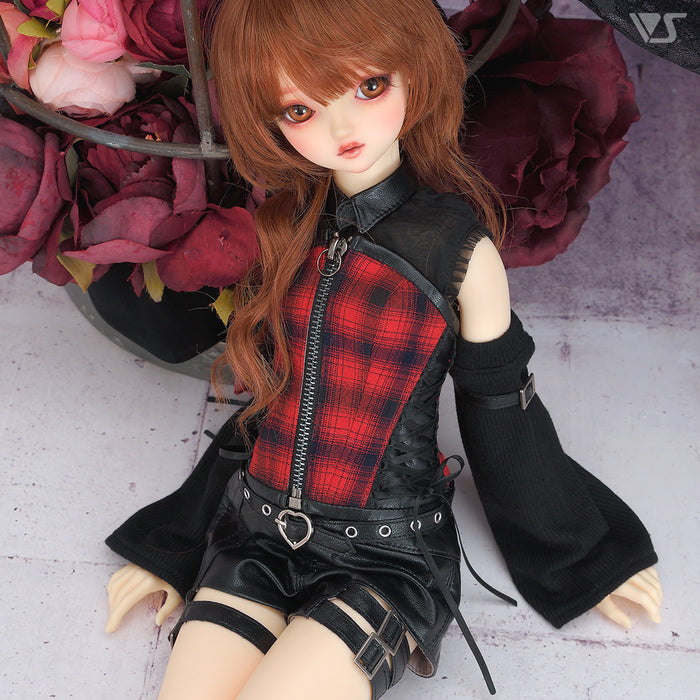 Synthetic Leather Thigh Belt Shorts Set