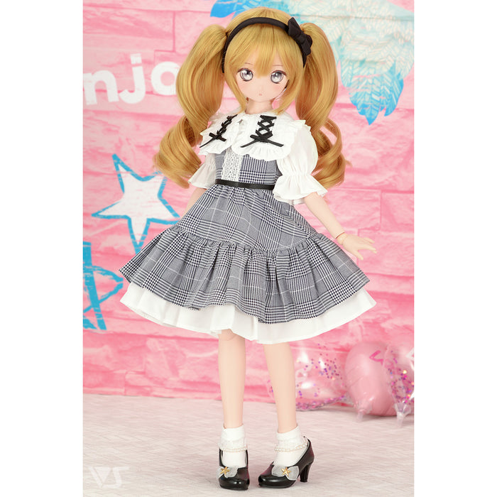 Plaid Jumper Dress Set / Mini (Gray)