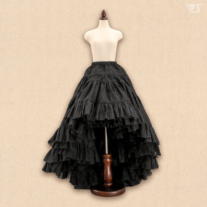 Reversible Princess Pompon Skirt (Black / Lace)