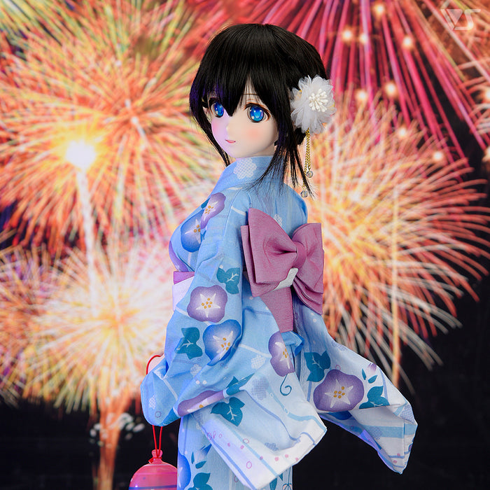 Morning Glory Yukata Set / (Pale Blue)