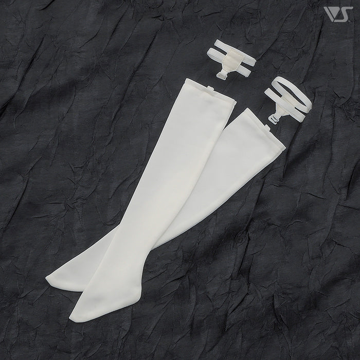 SD Long Socks with Suspenders (White)