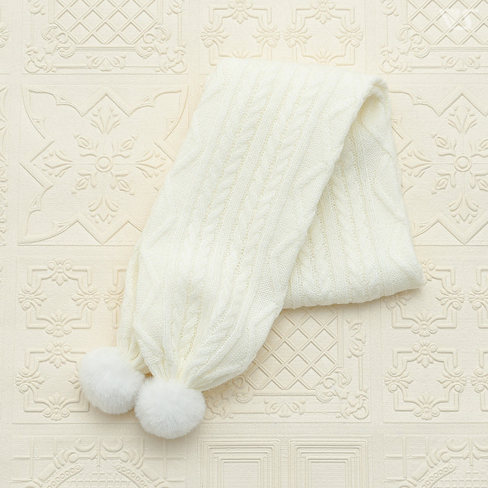 Pompon Scarf (Cream)