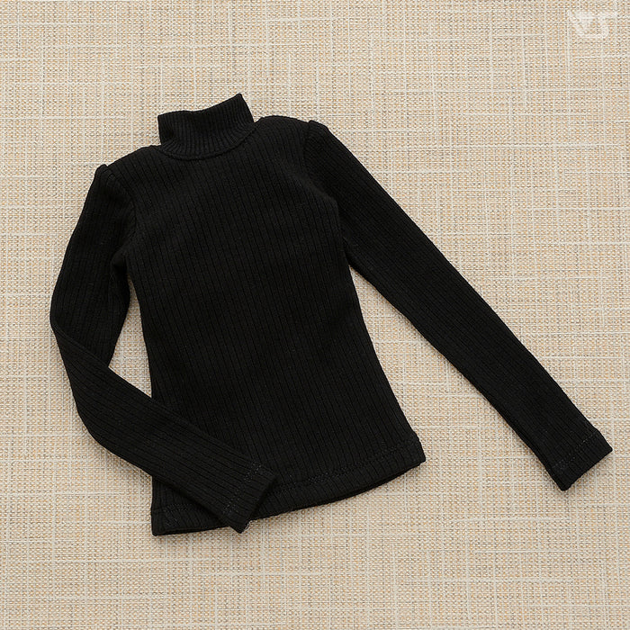 Ribbed High Neck Knit (Black)