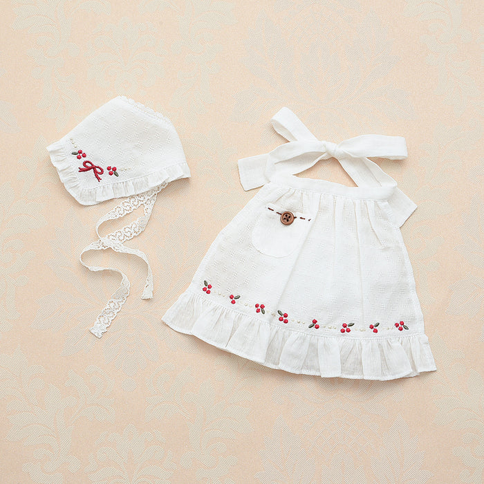 Embroidery Apron & Babushka Set (Berry)