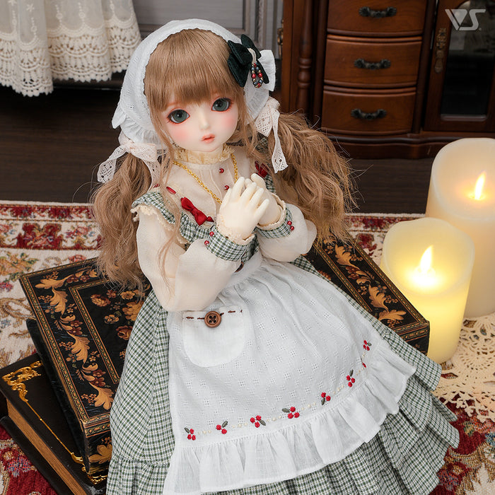 Embroidery Apron & Babushka Set (Berry)