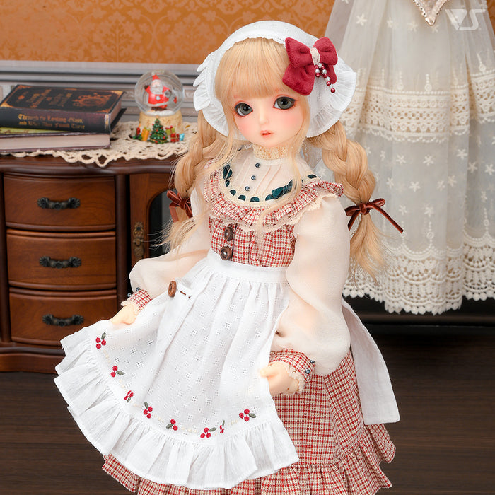 Embroidery Apron & Babushka Set (Berry)