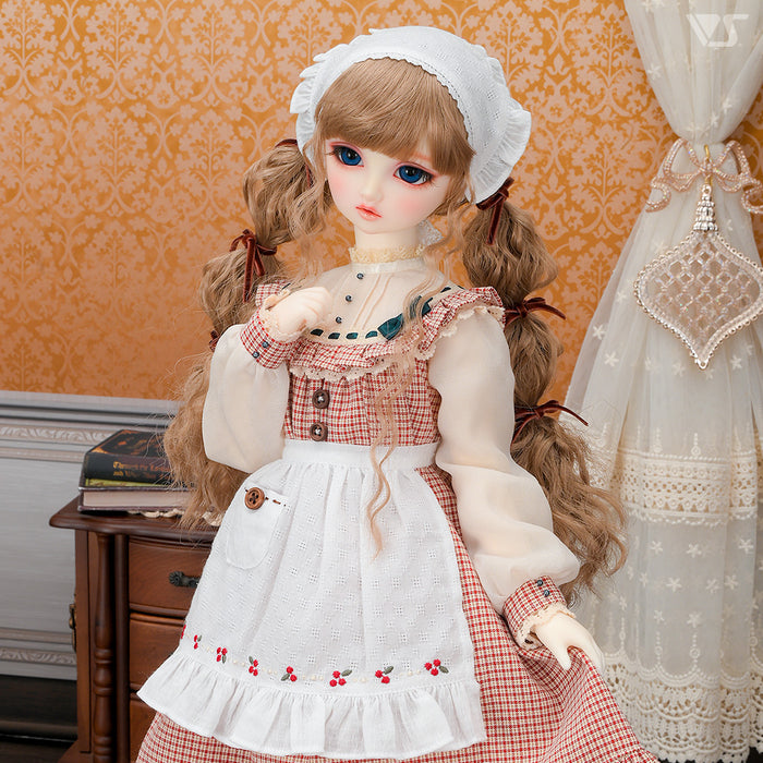 Embroidery Apron & Babushka Set (Berry)