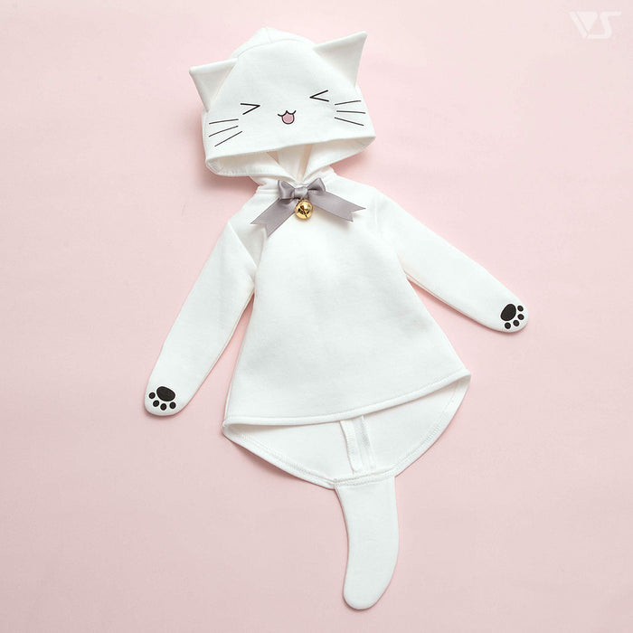 Happy White Cat Hoodie / Mini