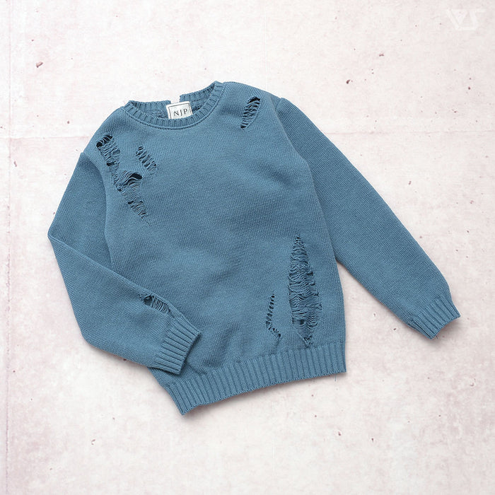 Damage Oversize Knit (Blue)