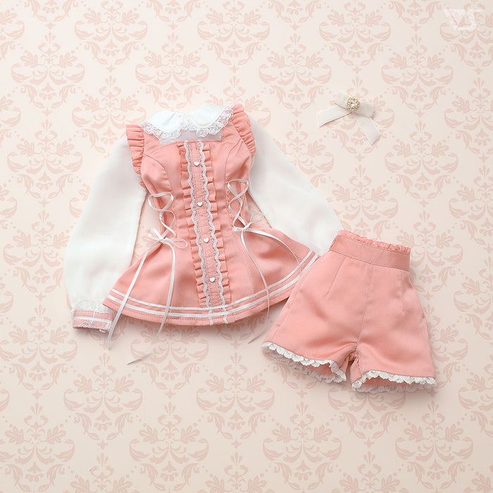 Dolly Parfait Coord Shorts Set (White x Pink)