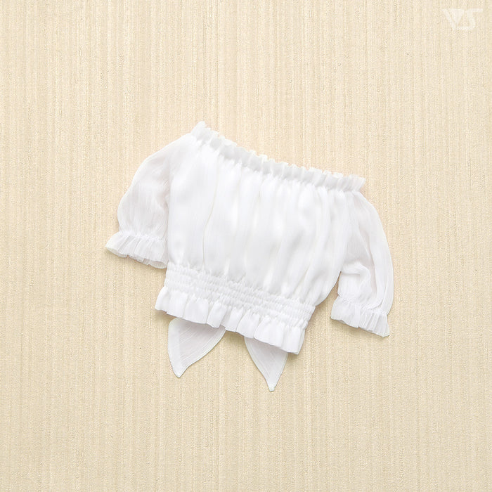 Short Sleeve Cropped Blouse (White)