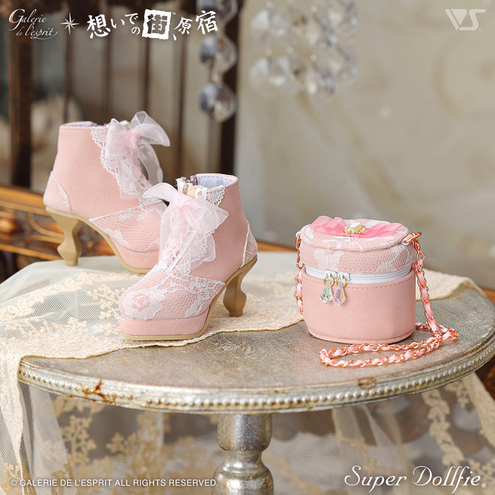 Chain Vanity Bag & Organza Lace-up Boots Set