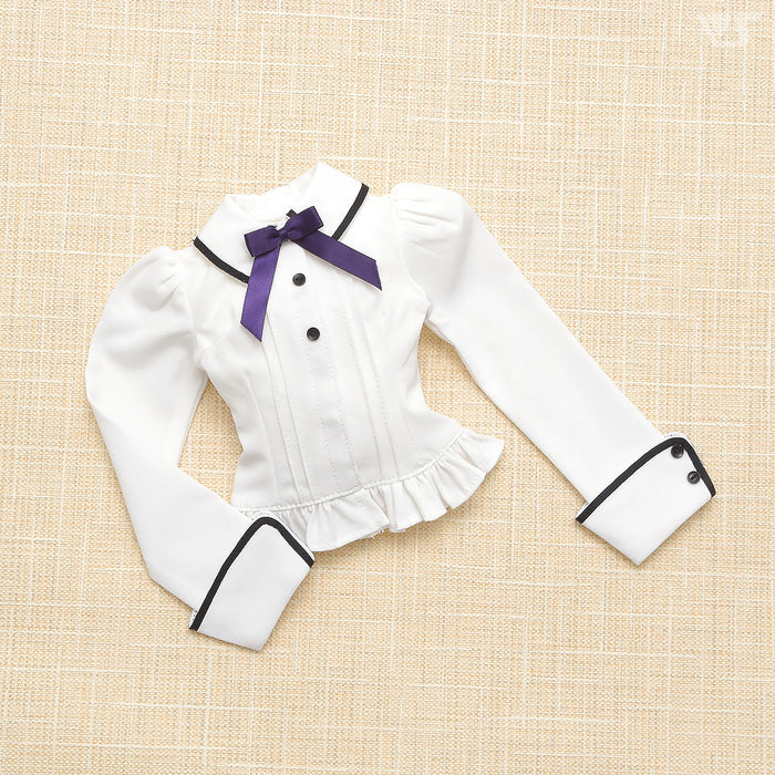 Pin Tuck Blouse (Purple Ribbon)