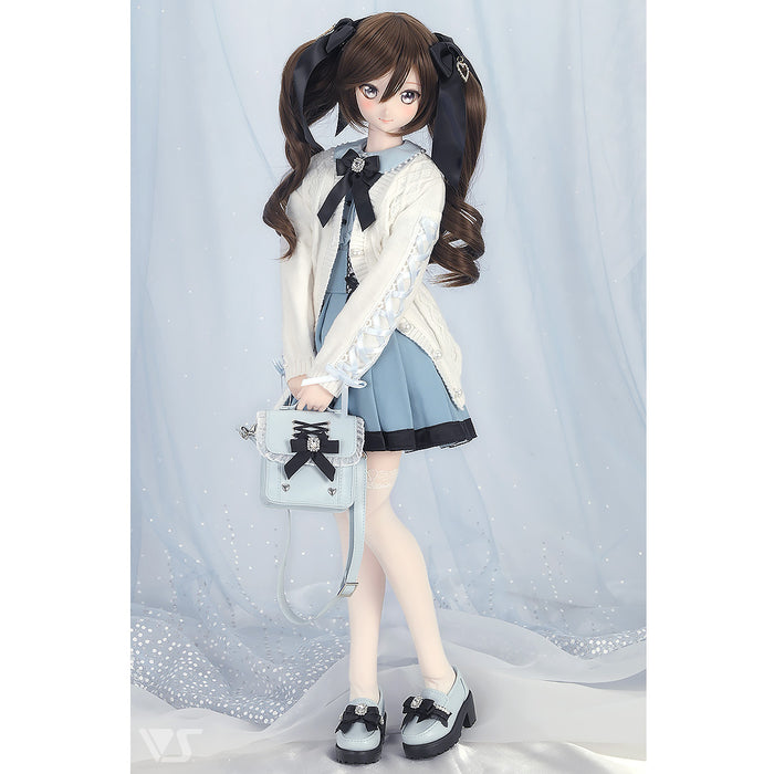 Lace-up Knit Cardigan (White)