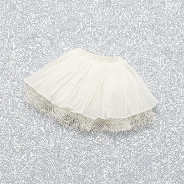 Chiffon Pleated Skirt (White)