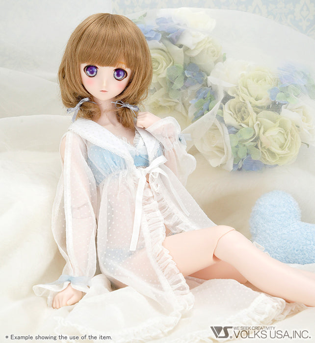 Long Baby Doll Set (White Dotted)