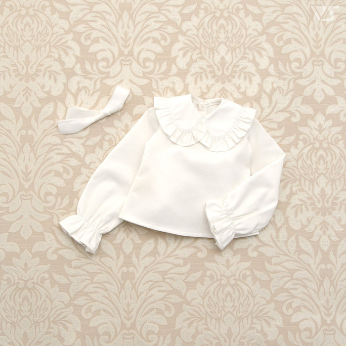 Big Collar White Blouse