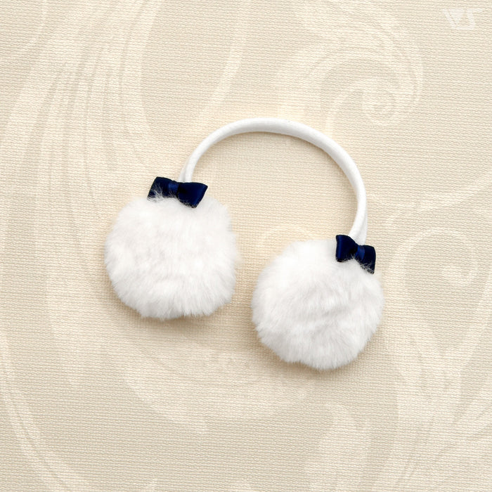 Synthetic Fur Ear Warmers (Navy Ribbon) / Mini