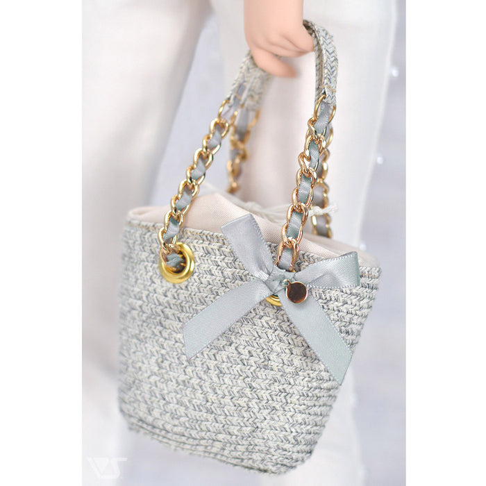 Ribbon Basket Bag (Smokey Blue)