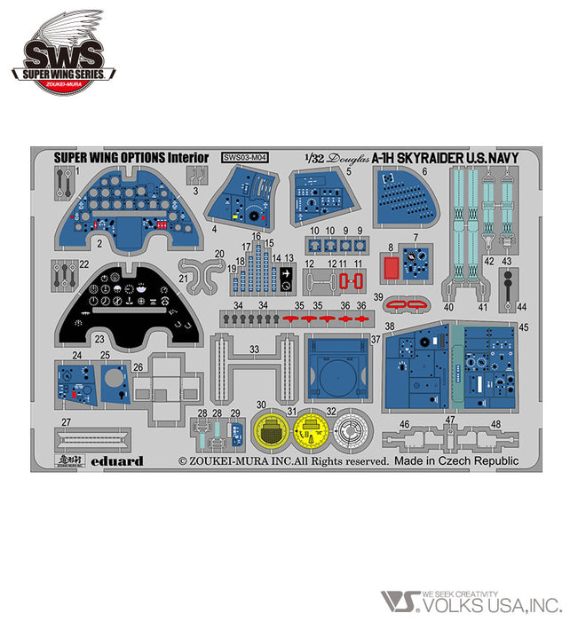 1/32 A-1H Photo-Etched Interior Set