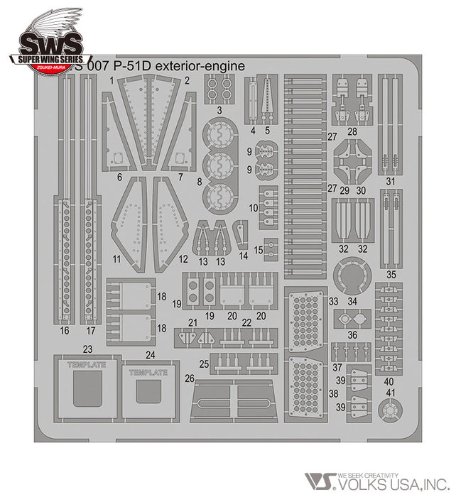 1/32 P-51D Photo-Etched Exterior and Engine Set