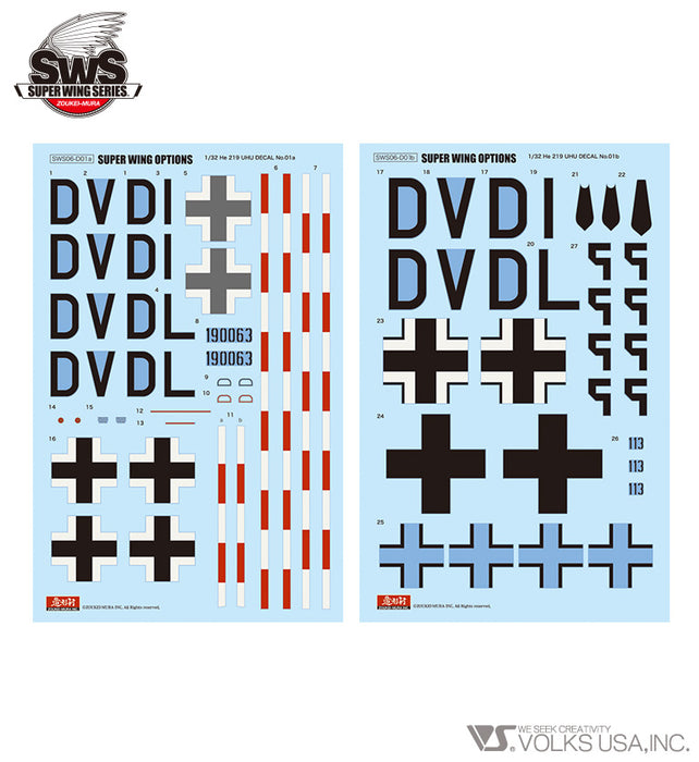 1/32 He 219 A-0 Marking Set 1