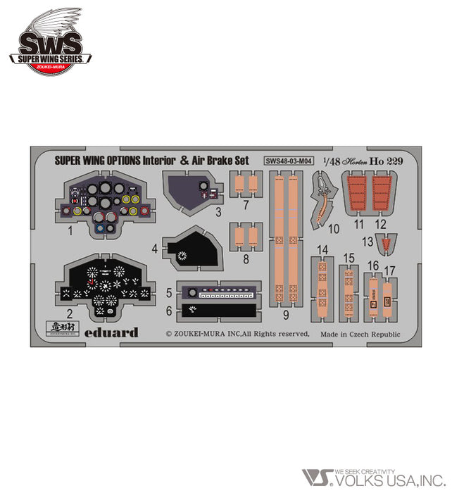 1/48 Ho 229 Photo-Etched Interior and Air Brake Set