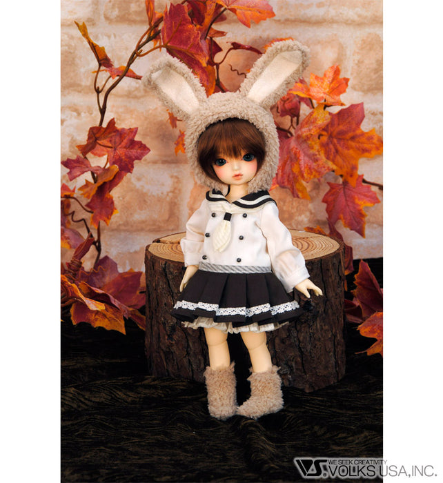 Fluffy Bunny Ear Dress (Cafe au Lait)