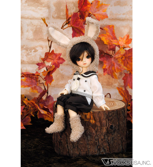 Fluffy Bunny Ear Rompers (Cafe au Lait)