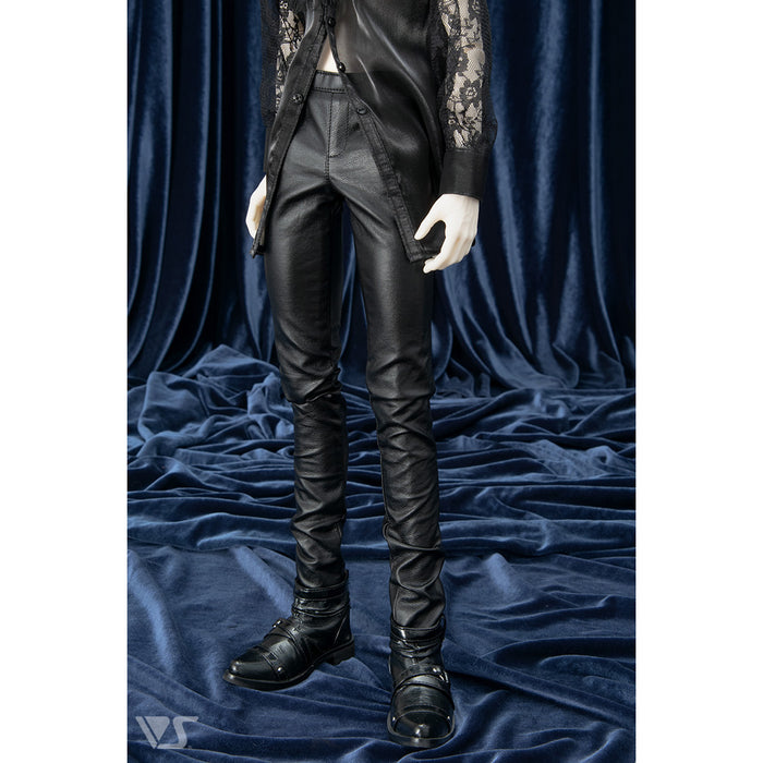 Black Synthetic Leather Pants / L