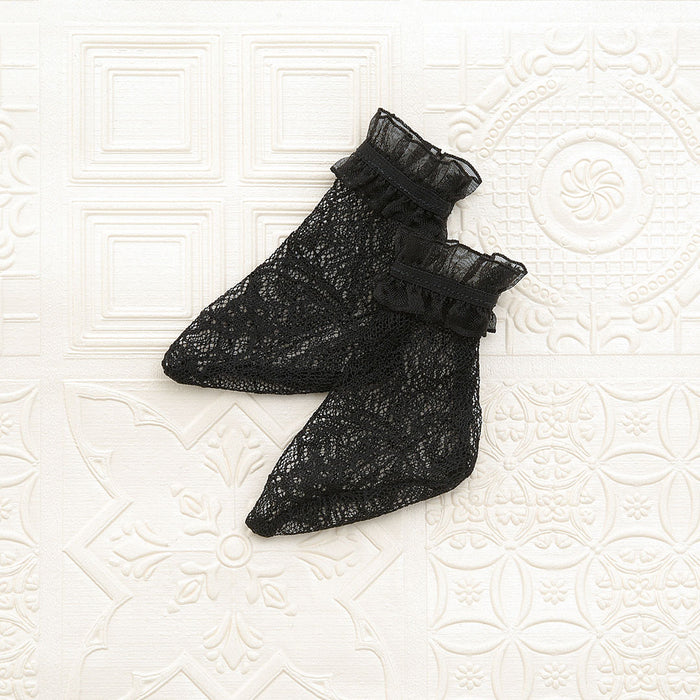 SD Lace Short Socks (Black & Frills)