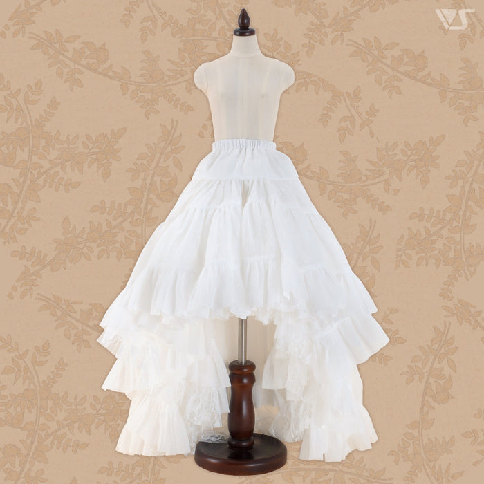 Reversible Princess Pompon Skirt (White / Lace)