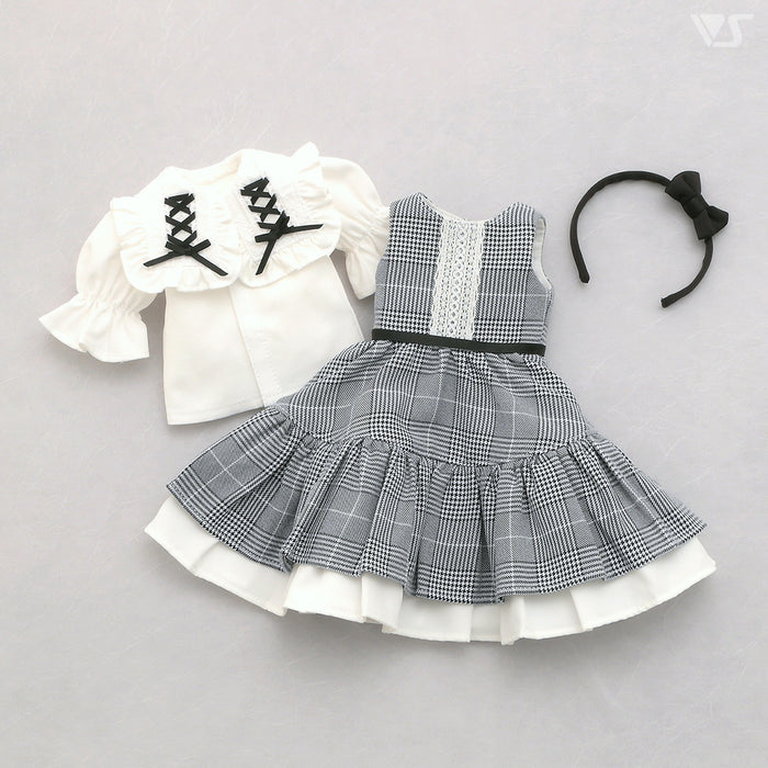 Plaid Jumper Dress Set / Mini (Gray)