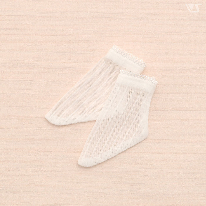 SD Sheer Socks (White / Stripe)