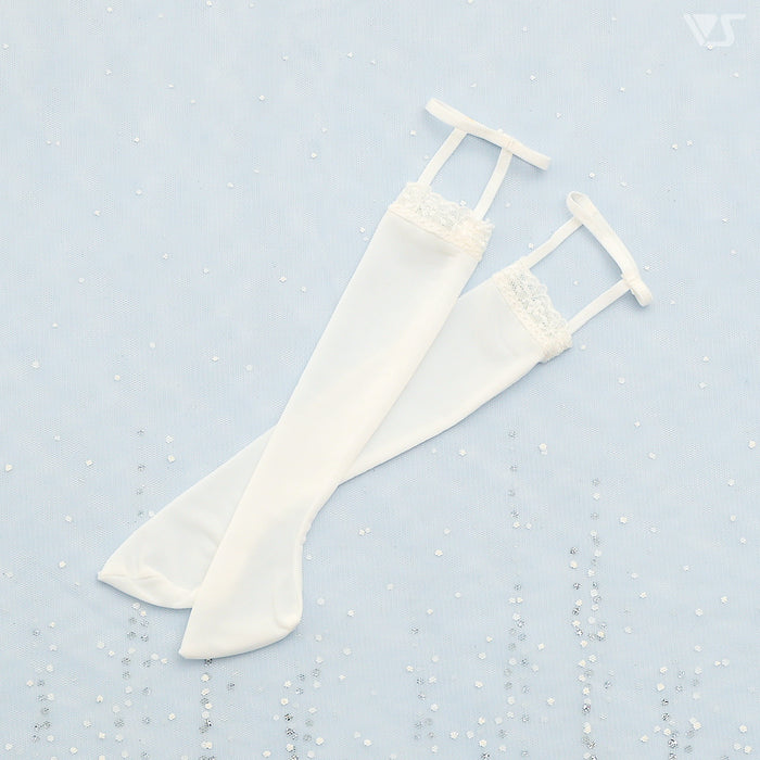 SD Garter Socks (White / Lace)