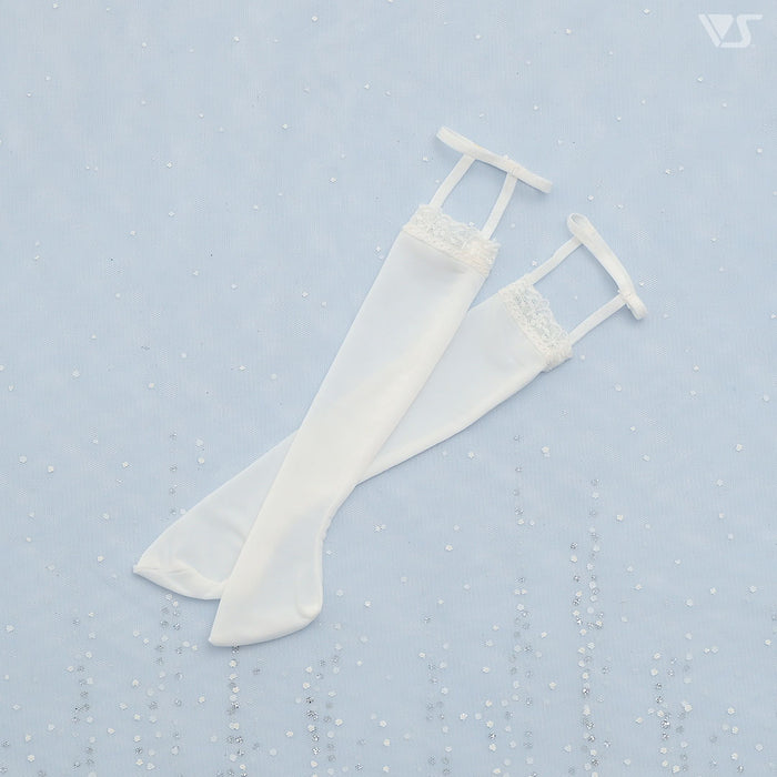 SD Garter Socks (White / Lace)