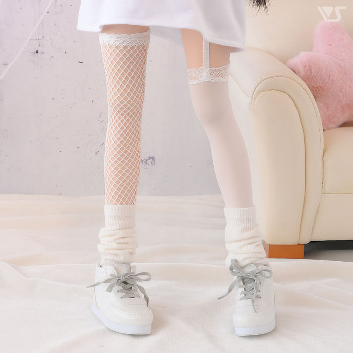 SD Garter Socks (White / Lace)