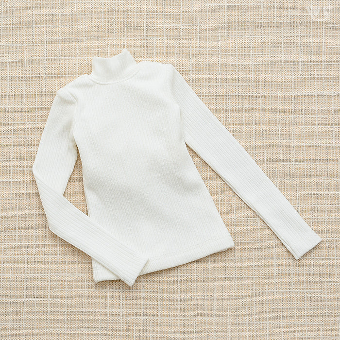 Ribbed High Neck Knit (White)