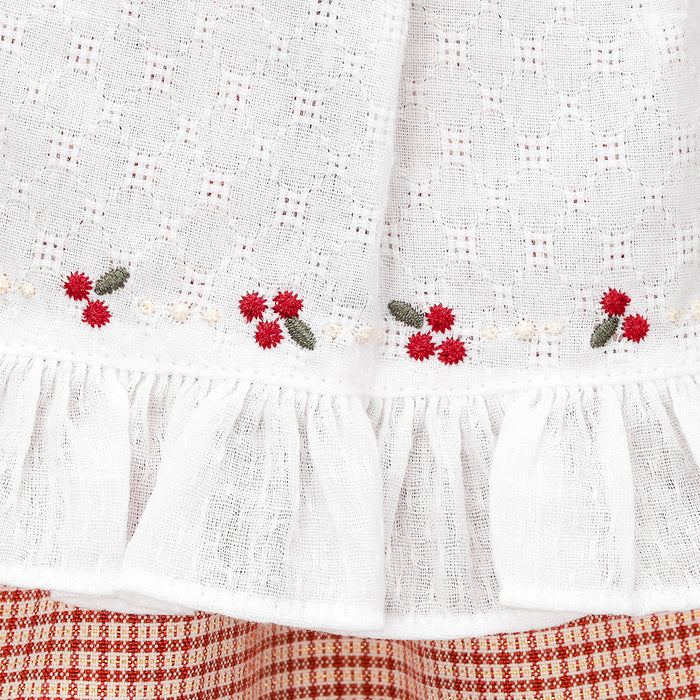 Embroidery Apron & Babushka Set (Berry)