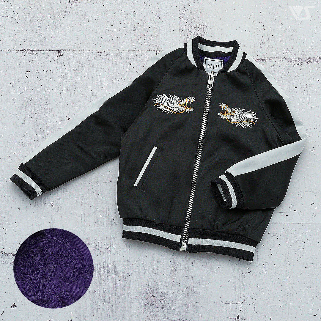 ★24-25FW新作★RONRON★SUKAJAN JACKET JAPANESE SUKAJAN Tiger Oboro moon Black silver EMBROIDERY