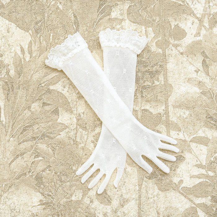 Long Gloves (White / Lace)